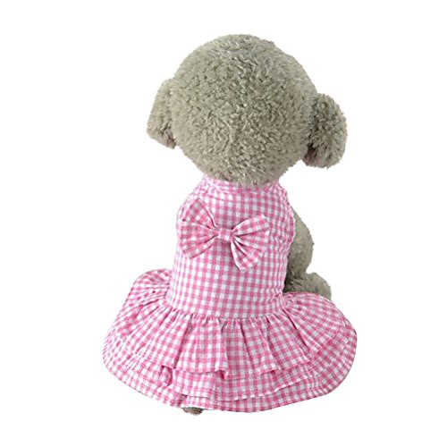 

puppy clothes, cute pet outfit dog apparel short skirt dress (s, pink)