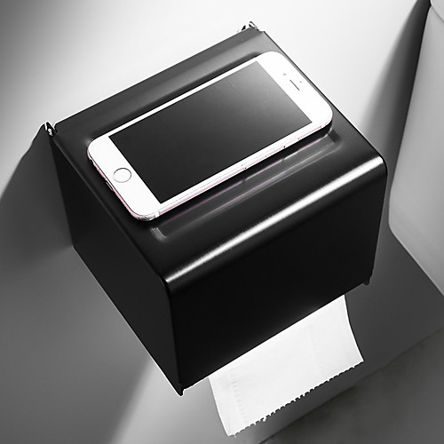 

Multifunctional Toilet Paper Holder Bathroom Shelf 3 Styles Wall Mounted Aluminum - 1pc