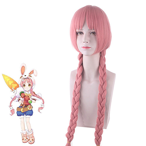 

Re:Dive Cosplay Cosplay Wigs Women's Braid 32 inch Heat Resistant Fiber Curly Pink Teen Adults' Anime Wig