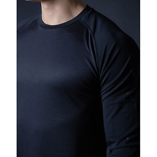 

Men's Long Sleeve Running Shirt Tee Tshirt Top Street Athleisure Summer Cotton Moisture Wicking Breathable Soft Fitness Gym Workout Running Jogging Sportswear Solid Colored Normal White Black Navy