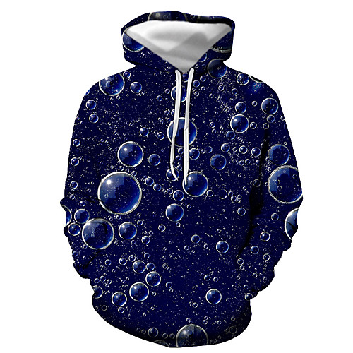 

Men's Pullover Hoodie Sweatshirt Graphic Hooded Daily Going out 3D Print Basic Casual Hoodies Sweatshirts Long Sleeve Blue