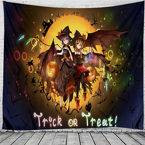

Halloween Party Party Wall Tapestry Art Decor Blanket Curtain Picnic Tablecloth Hanging Home Bedroom Living Room Dorm Decoration Cute Pumpkin Bat Witch Trick or Treat Polyeter