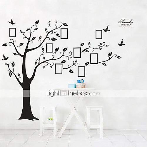 

Big Family Tree Wall Stickers Self Adhesive Home Decor Removable Black Photo Frame Tree PVC Wall Art Mural Stickers Decal 4pcs 90602cm