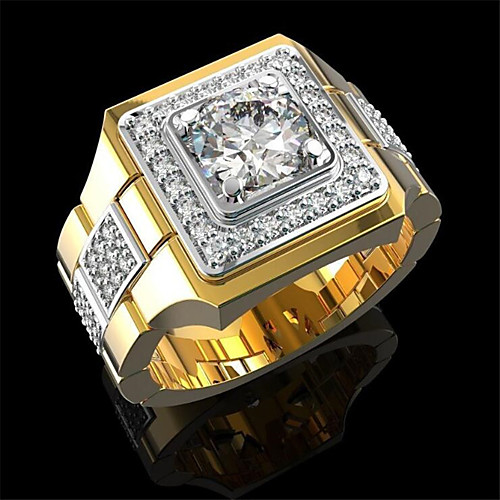 

Ring Cubic Zirconia Classic Gold Copper Imitation Diamond Flower Fashion 1pc 9 10 11 12 / Men's