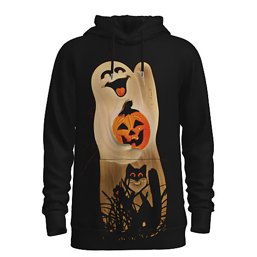 

Men's Pullover Hoodie Sweatshirt Graphic 3D Pumpkin Daily 3D Print Basic Halloween Hoodies Sweatshirts Black