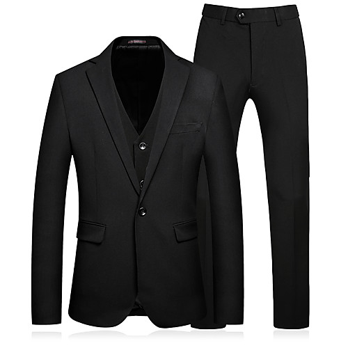

Tuxedos Standard Fit Notch Single Breasted One-button Polyester Solid Color