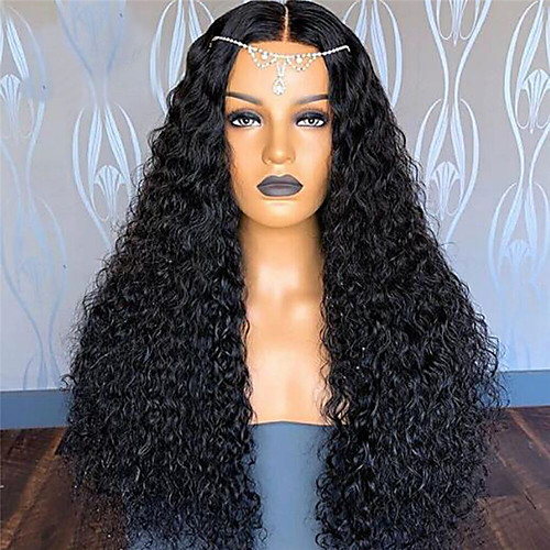 

Synthetic Wig Afro Curly Middle Part Wig Long Very Long Wine Red Black Synthetic Hair 65 inch Women's Party Middle Part Fluffy Black