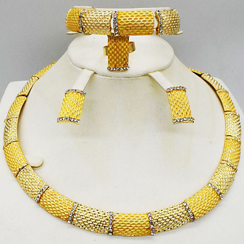 

Women's Clear Synthetic Diamond Bridal Jewelry Sets Simple Basic Elegant Earrings Jewelry Light Yellow / Dark Yellow / Yellow For Wedding Engagement 1 set