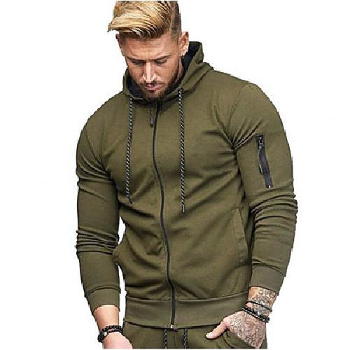 

Men's Hoodie Solid Colored Hoodies Sweatshirts Navy Wine Red ArmyGreen / Fall / Winter