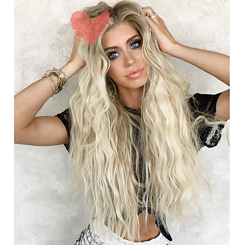 

Synthetic Wig Curly Asymmetrical Wig Very Long Blonde Synthetic Hair 26 inch Women's Classic Exquisite Fluffy Blonde
