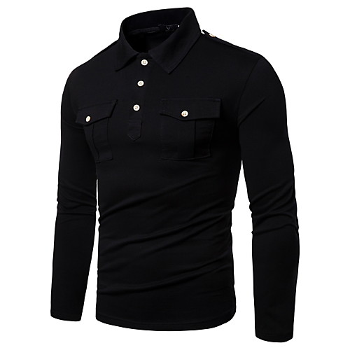 

Men's Polo non-printing Solid Color Tops Classic & Timeless ArmyGreen Black Dark Gray