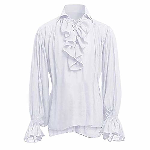 

Men's Shirt Long Sleeve Tops Streetwear Apricot White Black