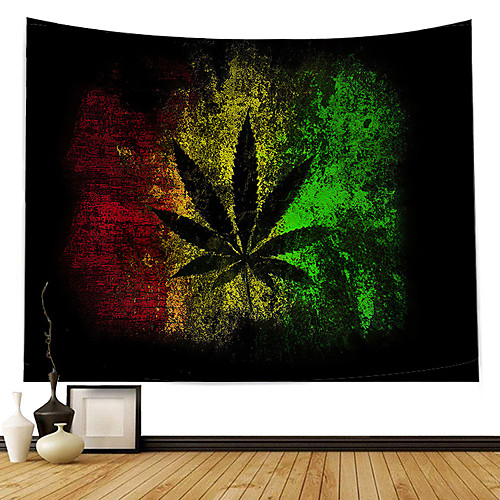 

Wall Tapestry Art Decor Blanket Curtain Picnic Tablecloth Hanging Home Bedroom Living Room Dorm Decoration Polyester Plant Modern Colorful Background Black Leaves