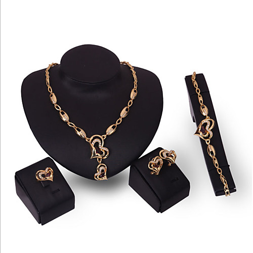

Women's Clear Synthetic Diamond Bridal Jewelry Sets Simple Basic Elegant Earrings Jewelry Gold For Wedding Engagement 1 set