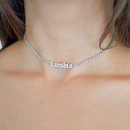 

Personalized Customized Necklace Stainless Steel Letter Gift Daily Promise 1pcs Gold Silver