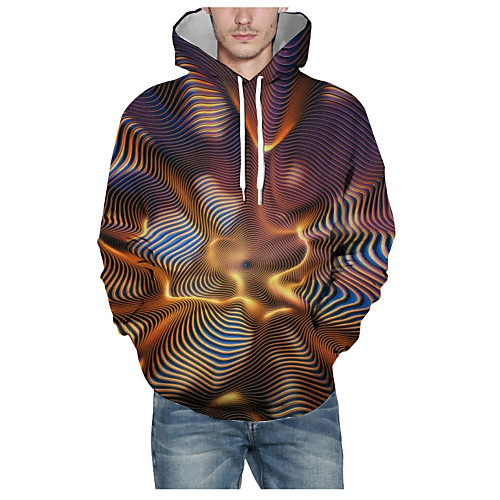 

Men's Pullover Hoodie Sweatshirt Print Graphic 3D Daily 3D Print Basic Hoodies Sweatshirts Brown