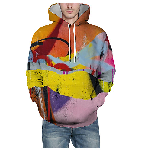 

Men's Pullover Hoodie Sweatshirt Graphic 3D Daily 3D Print Basic Hoodies Sweatshirts Rainbow
