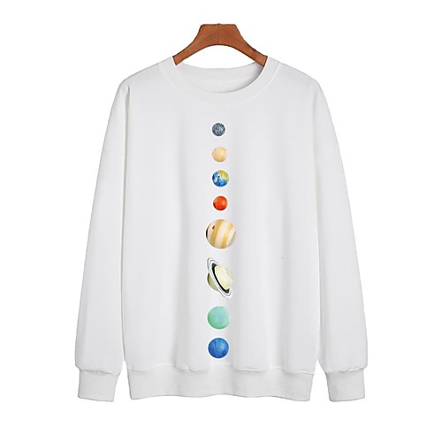 

Women's Pullover Sweatshirt Graphic Daily Other Prints Casual Hoodies Sweatshirts Loose White Black Red