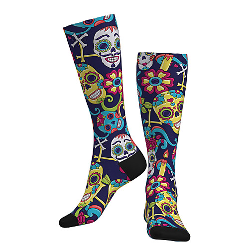 

Compression Socks Long Socks Over the Calf Socks Athletic Sports Socks Cycling Socks Men's Women's Bike / Cycling Breathable Soft Comfortable 1 Pair Skull Cotton Dark Blue M L XL / Stretchy