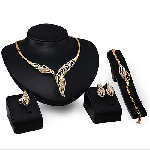 

Women's White Synthetic Diamond Bridal Jewelry Sets Mismatched Simple Basic Elegant Earrings Jewelry Gold For Wedding Engagement 1 set