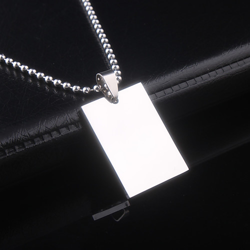 

Personalized Customized Necklace Gift Daily Cuboid 1pcs Silver