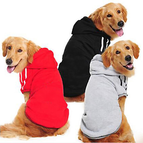 

Dog Sweater Sweatshirt Solid Colored Casual / Daily Winter Dog Clothes Black Yellow Red Costume Cotton XS S M L XL XXL