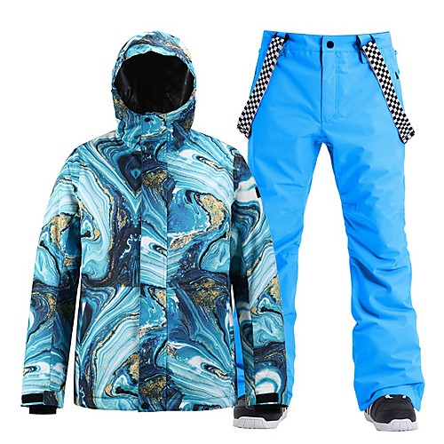 

Men's Ski Jacket with Pants Skiing Snowboarding Winter Sports Waterproof Windproof Warm 100% Polyester Clothing Suit Ski Wear