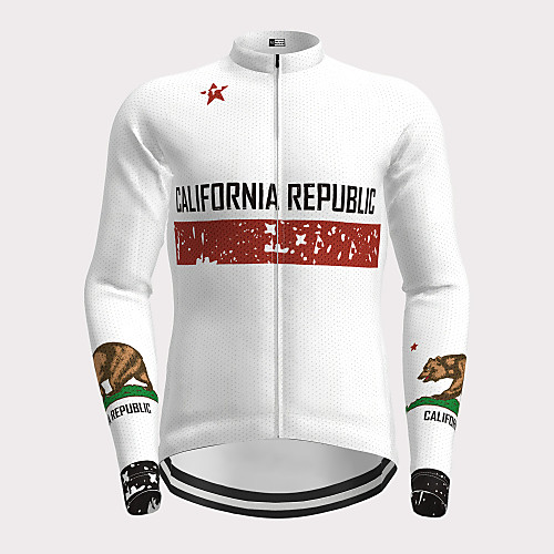 

Men's Long Sleeve Cycling Jersey Winter White Novelty Bike Jersey Top Mountain Bike MTB Road Bike Cycling Quick Dry Sports Clothing Apparel / Micro-elastic / Athleisure