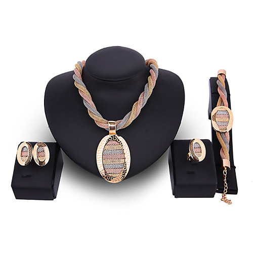 

Women's Synthetic Diamond Bridal Jewelry Sets Rope Simple Basic Elegant Earrings Jewelry Gold For Wedding Engagement 1 set