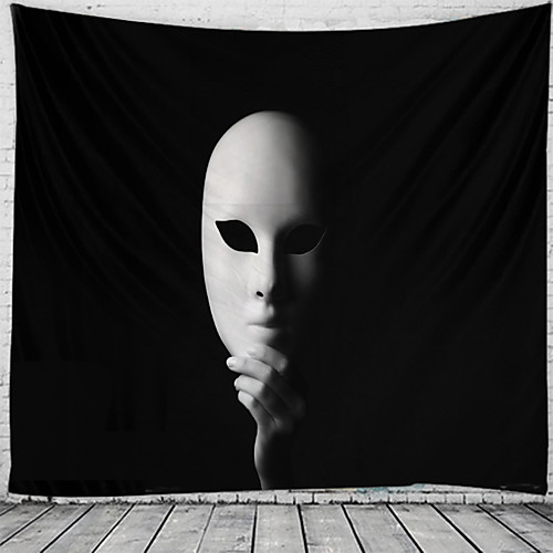 

Halloween Wall Tapestry Art Decor Blanket Curtain Picnic Tablecloth Hanging Home Bedroom Living Room Dorm Decoration Psychedelic Mask Haunted Scary Polyester