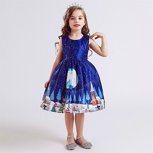 

Santa Suit Dress Girls' Kid's Vacation Dress Christmas Christmas Polyester Dress / Santa Claus