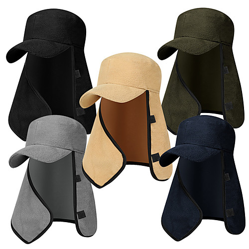 

Women's Men's Sun Hat Fishing Hat Hiking Hat Visor 1 PCS Winter Outdoor Fleece Lining Warm Soft Comfortable Hat Solid Color Cotton Black Army Green Grey for Fishing Climbing Beach