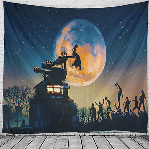 

Halloween Wall Tapestry Art Decor Blanket Curtain Picnic Tablecloth Hanging Home Bedroom Living Room Dorm Decoration Psychedelic Skull Skeleton Pumpkin Haunted Scary Zombie Polyester