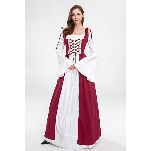 

Princess Roman Costumes Outlander Vintage Renaissance Gypsy Masquerade Costume Women's Costume Wine / Green / Dark Blue Vintage Cosplay Date Short Sleeve Maxi A-Line