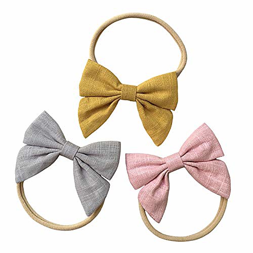 

baby girl headbands with bows, super soft nylon hair bands for newborn, infant, toddler