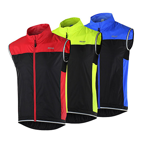 

Arsuxeo Men's Sleeveless Windbreaker Running Vest Gilet Full Zip Outerwear Safety Vest Top Athletic Winter High Visibility Reflective Waterproof Fitness Gym Workout Basketball Running Cycling