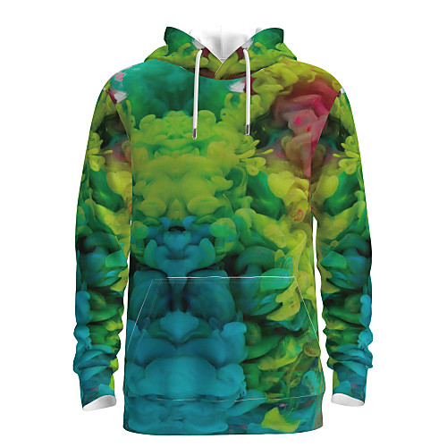 

Men's Pullover Hoodie Sweatshirt Graphic 3D Daily 3D Print Basic Hoodies Sweatshirts Green