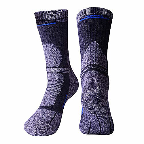 

men's thickness cushion hiking socks for outdoor walking trekking crew socks 3322 navy 3 pairs, l/men us 7-9