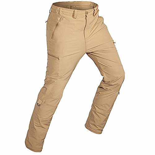 

men's-hiking-pants quick dry lightweight stretchy outdoor camping travel roll-up pants with 5 zipper pockets (gray, s)