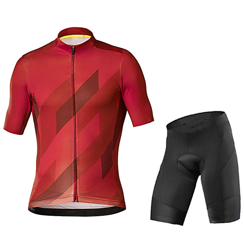 

21Grams Men's Short Sleeve Cycling Jersey with Shorts Black / Red Black / Blue Bike UV Resistant Quick Dry Sports Patterned Mountain Bike MTB Road Bike Cycling Clothing Apparel / Stretchy