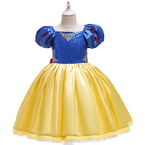 

Princess Flapper Dress Dress Party Costume Girls' Movie Cosplay Cosplay Costume Party Yellow Dress Christmas Children's Day New Year Polyester Organza