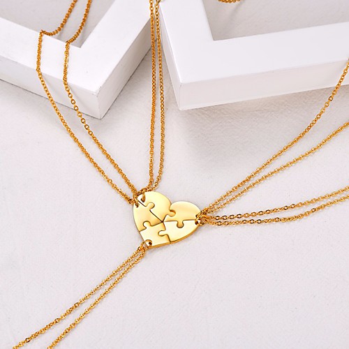 

Personalized Customized Pendant Necklace Stainless Steel Heart Heart Shape 1pc / pack Golden Silver