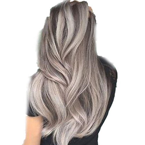 

Synthetic Wig Curly Asymmetrical Wig Very Long Silver Synthetic Hair 26 inch Women's Classic Exquisite Fluffy Silver