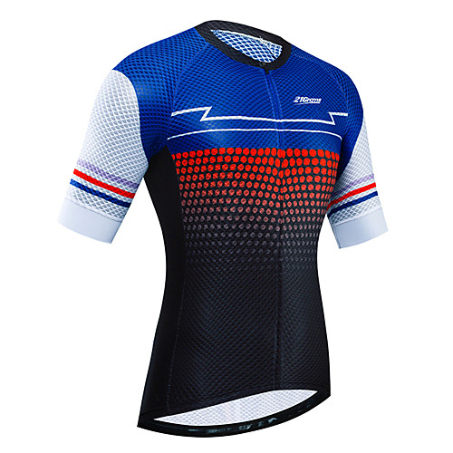 

21Grams Women's Short Sleeve Cycling Jersey Black / Blue Bike Jersey Top Mountain Bike MTB Road Bike Cycling UV Resistant Breathable Quick Dry Sports Clothing Apparel / Stretchy