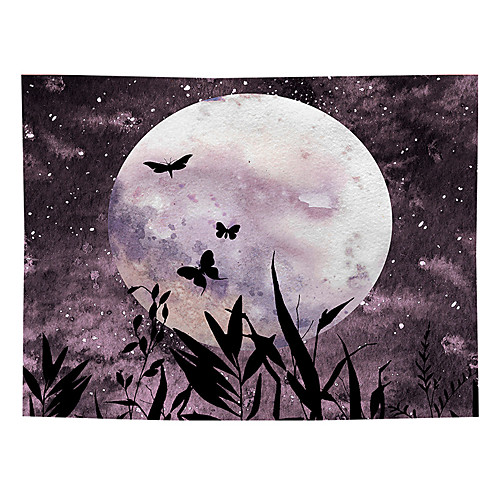 

Wall Tapestry Art Decor Blanket Curtain Picnic Tablecloth Hanging Home Bedroom Living Room Dorm Decoration Polyester Moon Butterfly Night Beauty Views