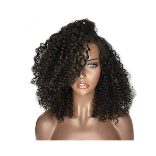 

Synthetic Wig Afro Afro Curly with Baby Hair Wig Medium Length Black Synthetic Hair 40-45 inch Women's African American Wig Black