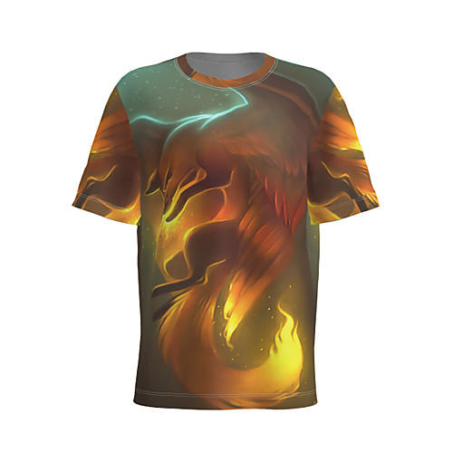 

Men's T shirt 3D Print Graphic Animal Short Sleeve Daily Tops Basic Yellow