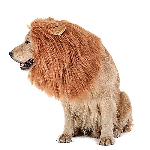 

dog lion mane - realistic & funny lion mane for dogs - complementary lion mane for dog costumes - lion wig for medium to large sized dogs lion mane wig for dogs