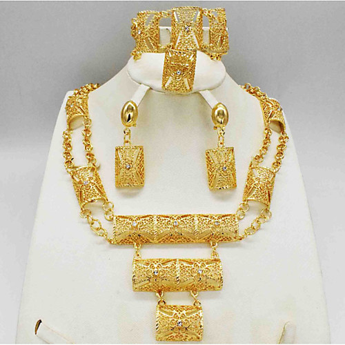 

Women's Clear Synthetic Diamond Bridal Jewelry Sets Simple Basic Elegant Earrings Jewelry Light Yellow / Dark Yellow / Yellow For Wedding Engagement 1 set