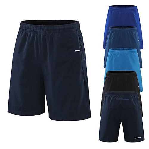 

Men's Running Shorts Athletic Shorts Bottoms Elastic Waist Fitness Gym Workout Marathon Running Exercise Lightweight Breathable Quick Dry Plus Size Sport Solid Colored Lake blue Black Blue Royal Blue